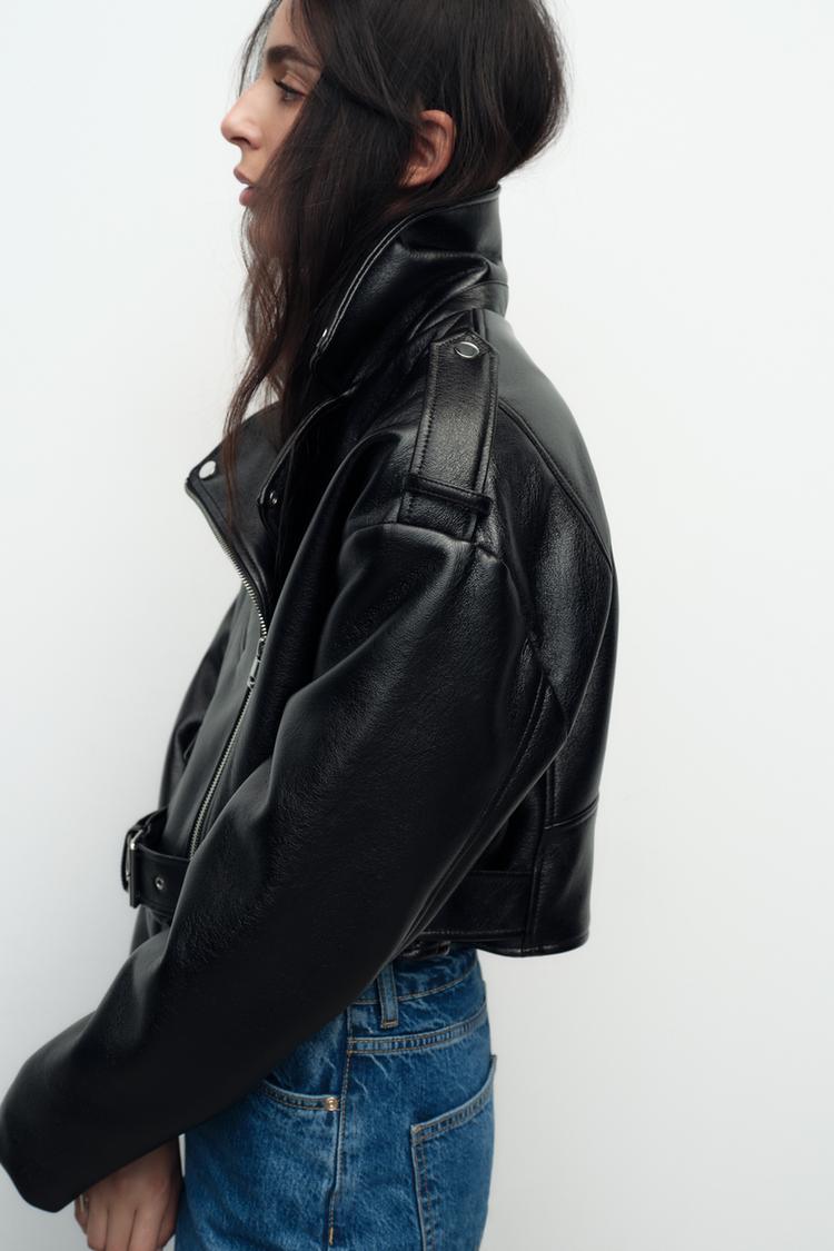 GLOSSY BIKER JACKET