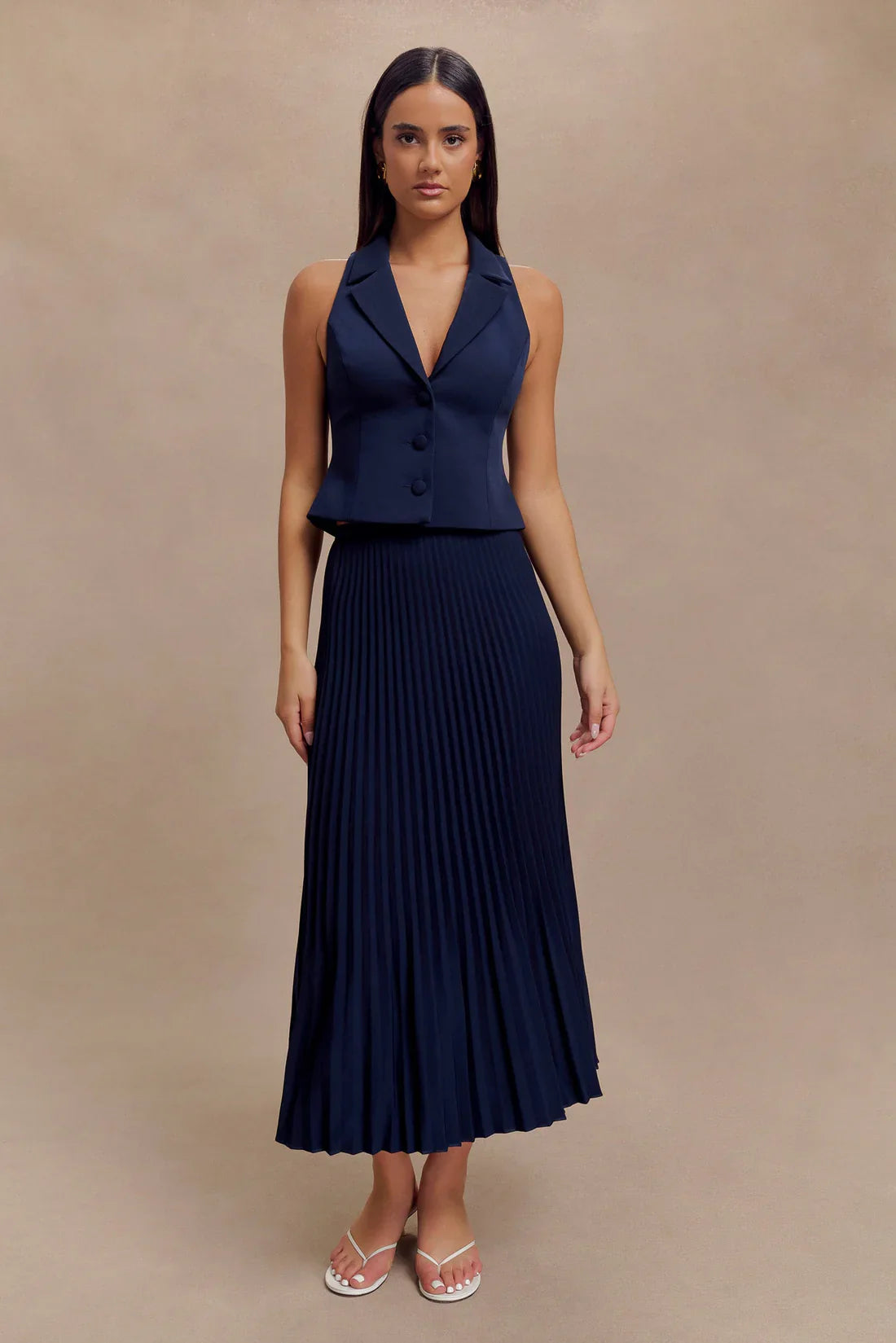 PLEATED MIDI SKIRT