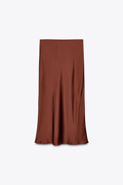 SATIN MIDI SKIRT