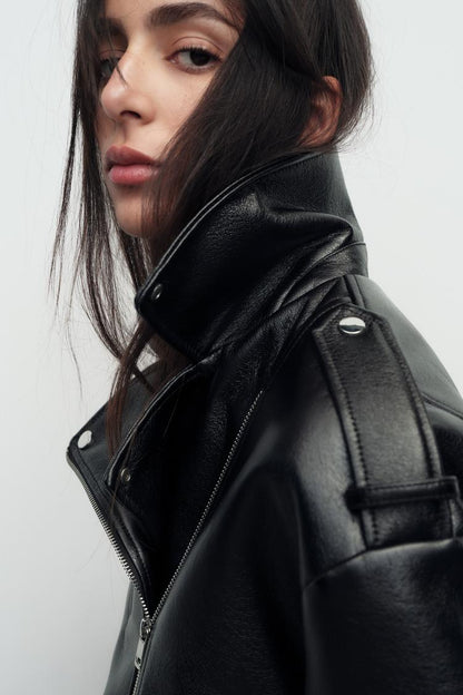 GLOSSY BIKER JACKET