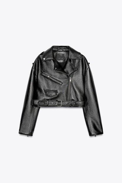 GLOSSY BIKER JACKET