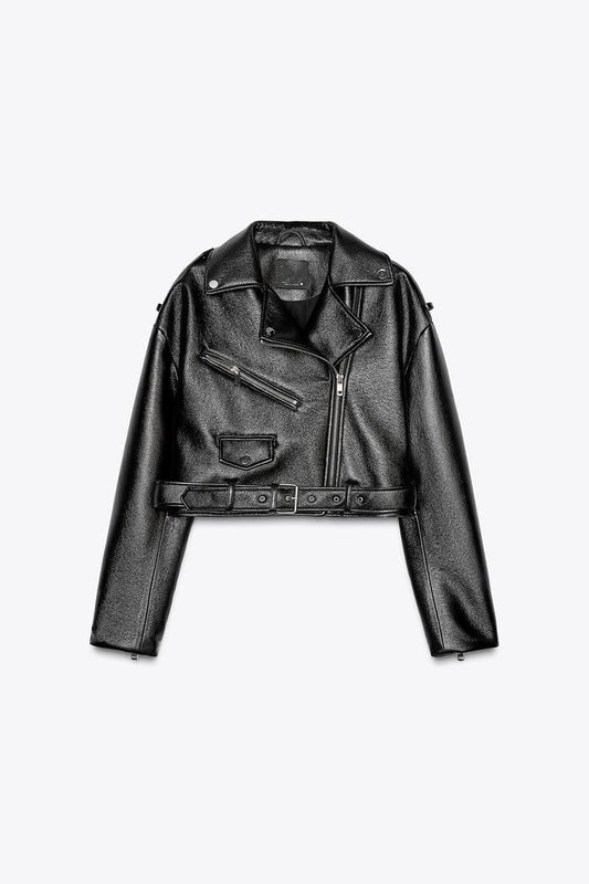 GLOSSY BIKER JACKET