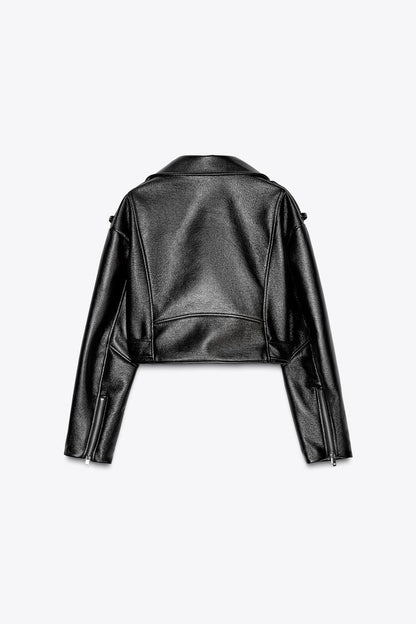 GLOSSY BIKER JACKET