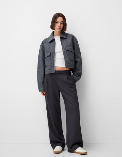 LOW-RISE BAGGY TROUSERS
