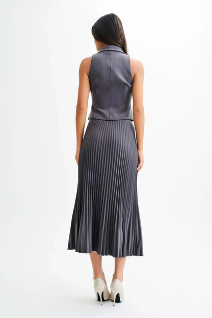PLEATED MIDI SKIRT
