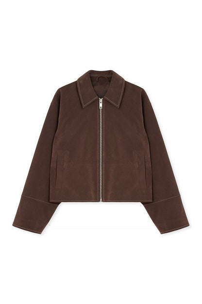FAUX SUEDE ZIP JACKET